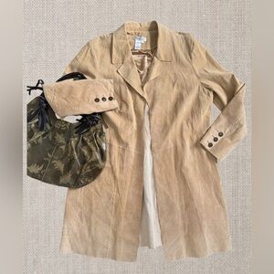 Vintage Christopher Banks Y2K Suede Leather Patchwork Jacket Boho Hippie 1X/2X